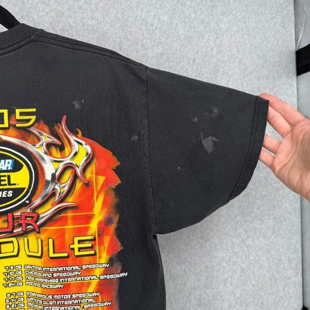 Nascar VTG Nextel Cup Series T Shirt Size M Black 2005 Graphic Distressed Flame - Picture 4 of 13